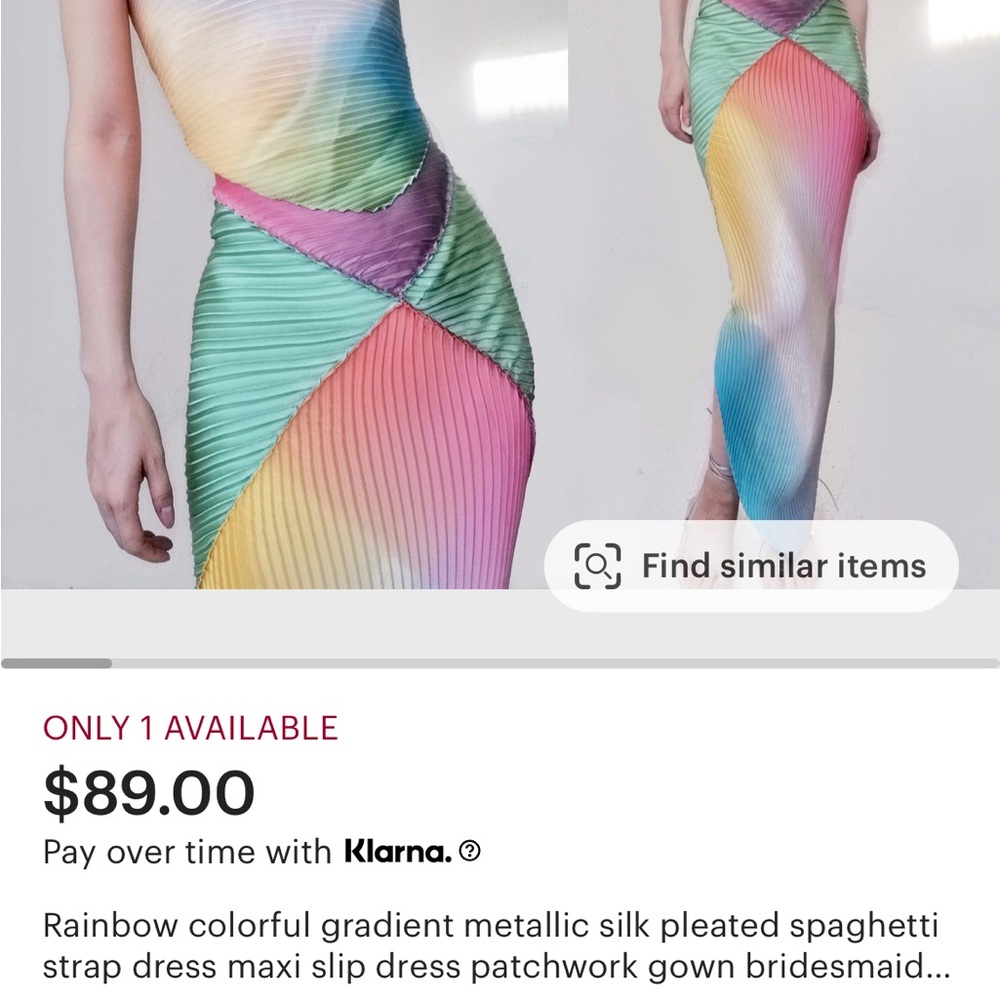 Colorful Pleated Gradient Dress - Picture 3 of 3